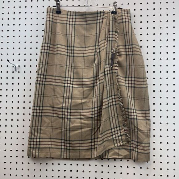 Liz Claiborne Dresses & Skirts - Liz Claiborne‎ Tartan Plaid Lined Wrap Skirt Women's Size 8 Y2K Academia Neutral